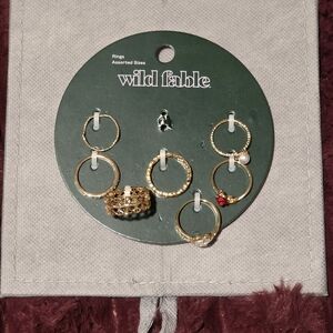 Wild Fable Gold and Red Ring Collection